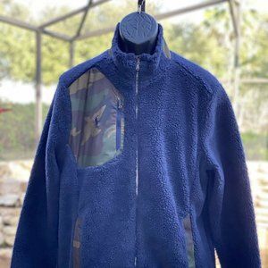 POLO RALPH LAUREN FULL-ZIP FUR/CAMO SWEATER